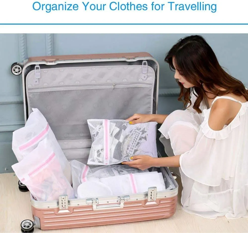 6-Pack Mesh Laundry Bags | Washing Bag Set | Lingerie & Delicate Clothes Wash Bags