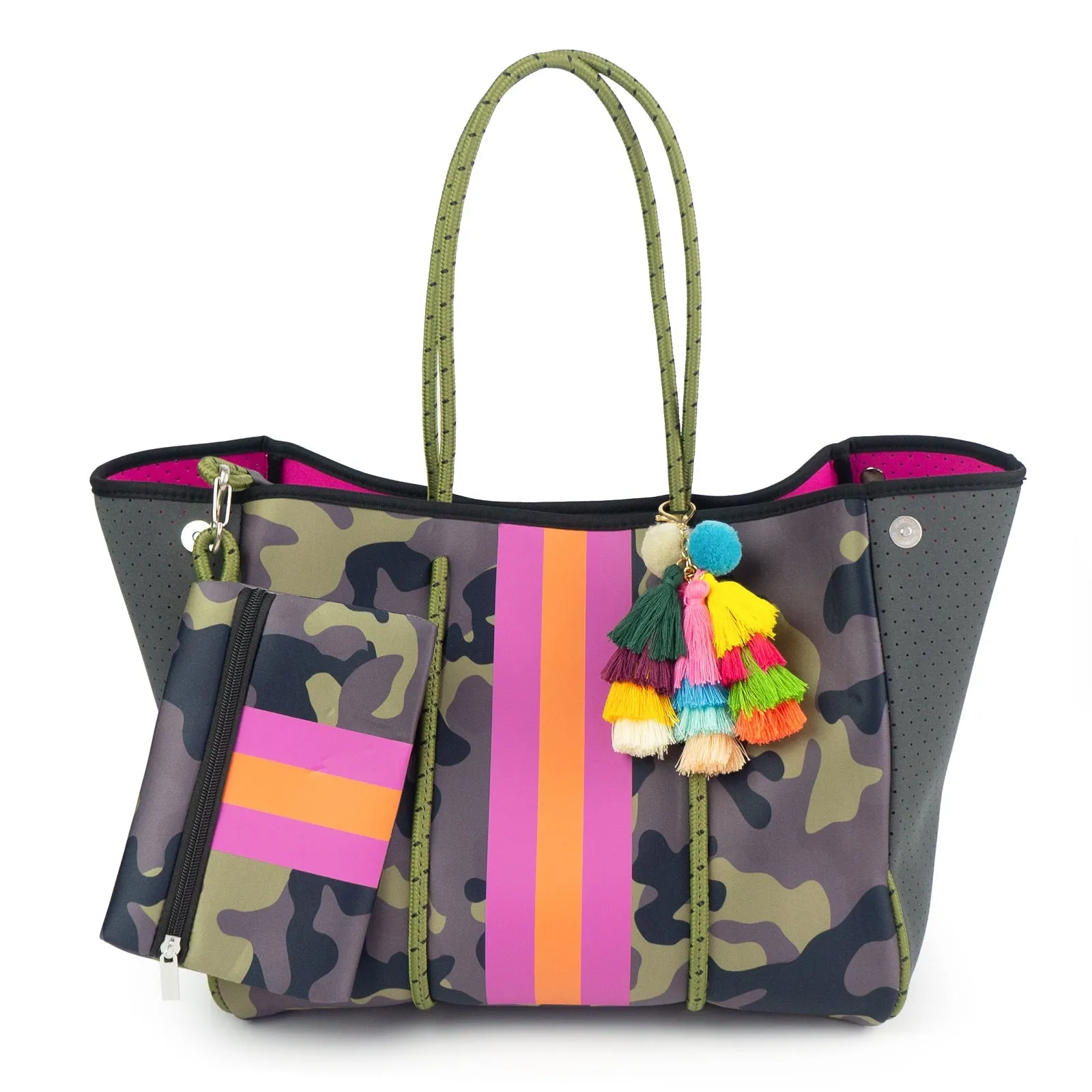 Andrea Neoprene Tote with Tassel Charm | Ounamei