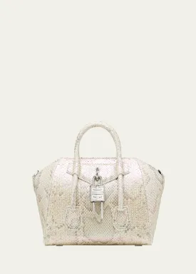 Antigona Lock Mini Top-Handle Bag in Python