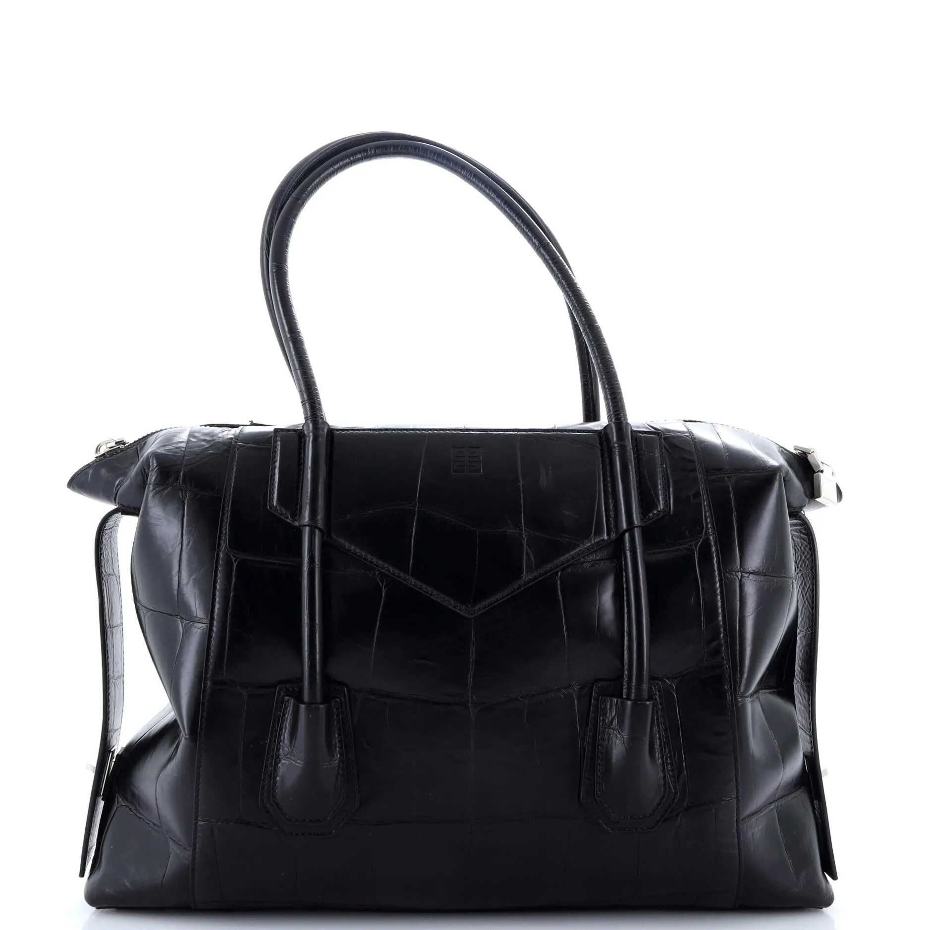 Antigona Soft Lock Bag Crocodile Embossed Leather Medium