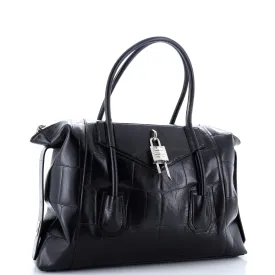Antigona Soft Lock Bag Crocodile Embossed Leather Medium
