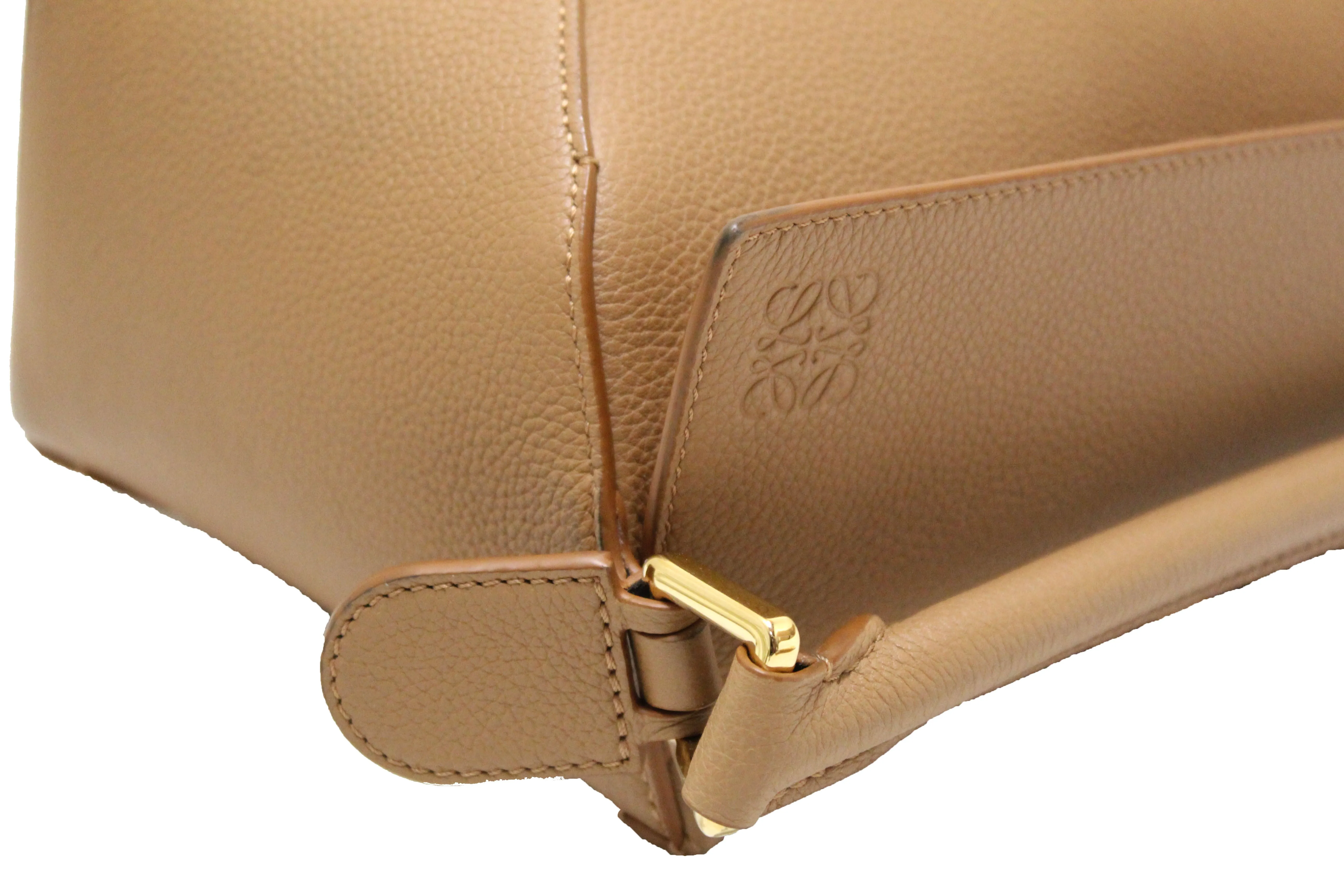 Authentic Loewe Brown Soft Grained Calfskin Small Puzzle Edge Bag