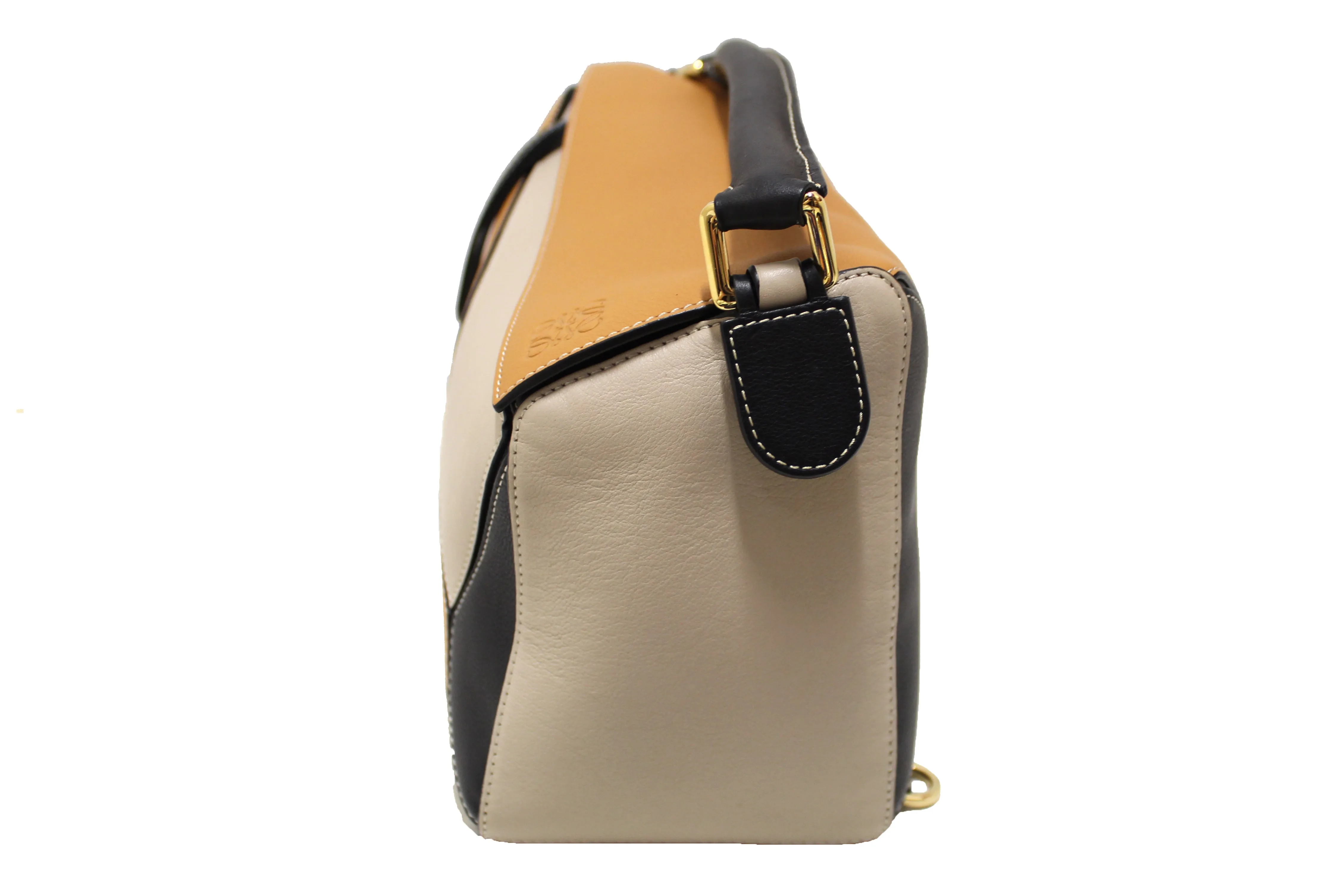 Authentic Loewe Grained Calfskin Two Tone Medium Puzzle Bag