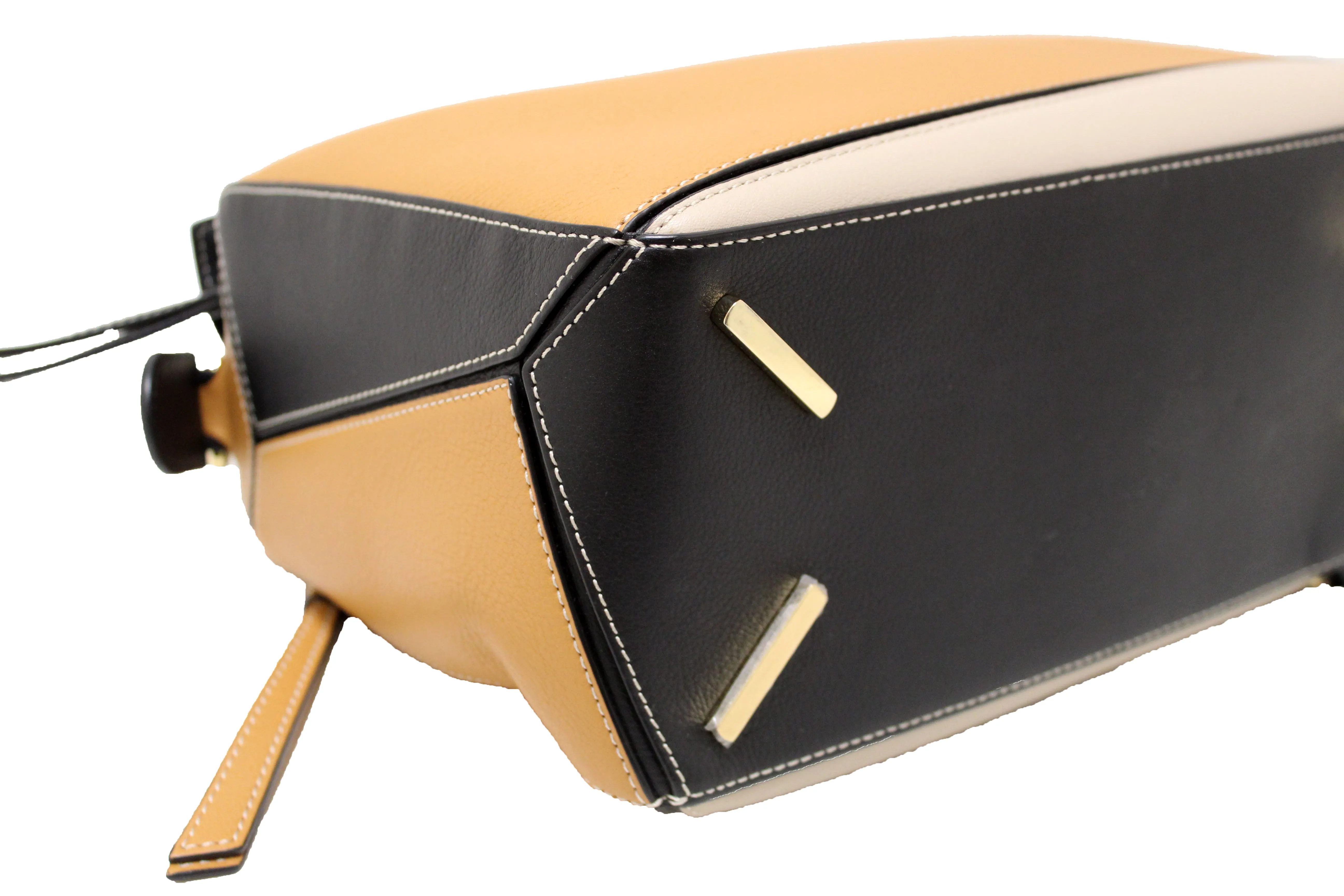 Authentic Loewe Grained Calfskin Two Tone Medium Puzzle Bag