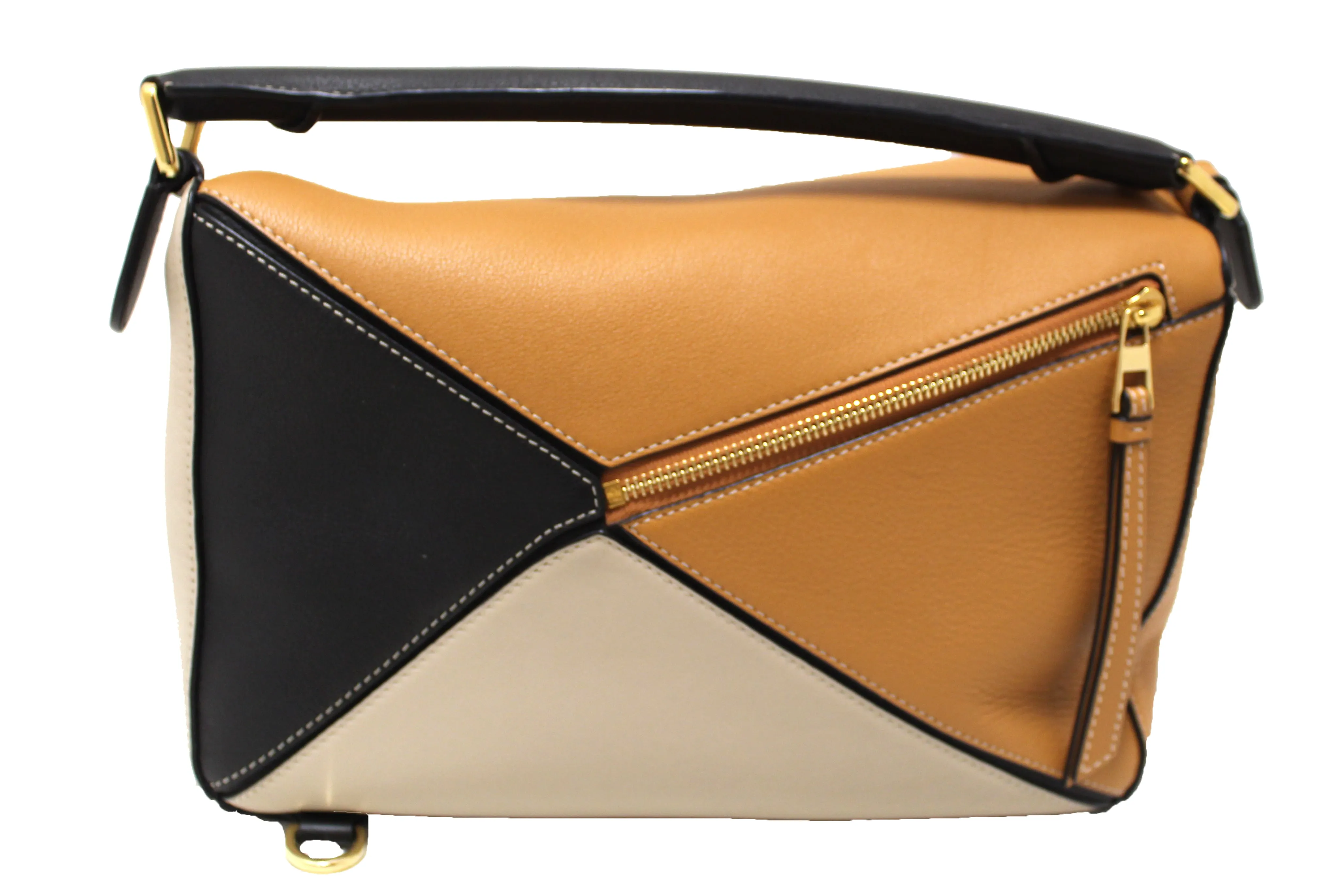 Authentic Loewe Grained Calfskin Two Tone Medium Puzzle Bag