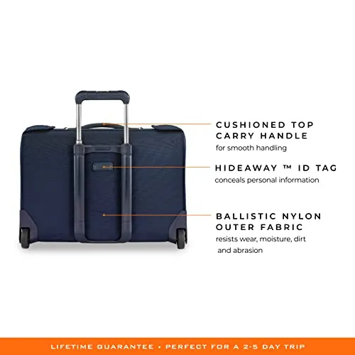 Briggs & Riley Baseline-Softside Carry-On 2-Wheel Garment Bag, Navy