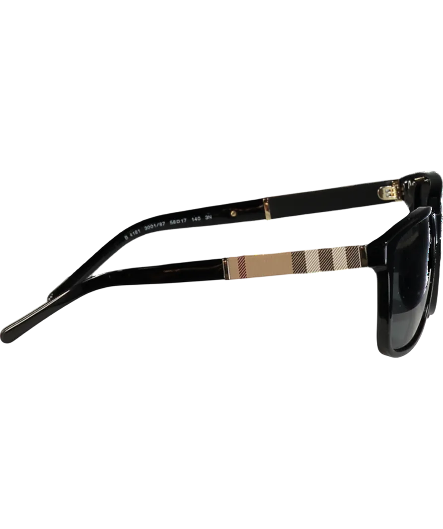 Burberry Black Be4181 Icon Stripe Sunglasses in case