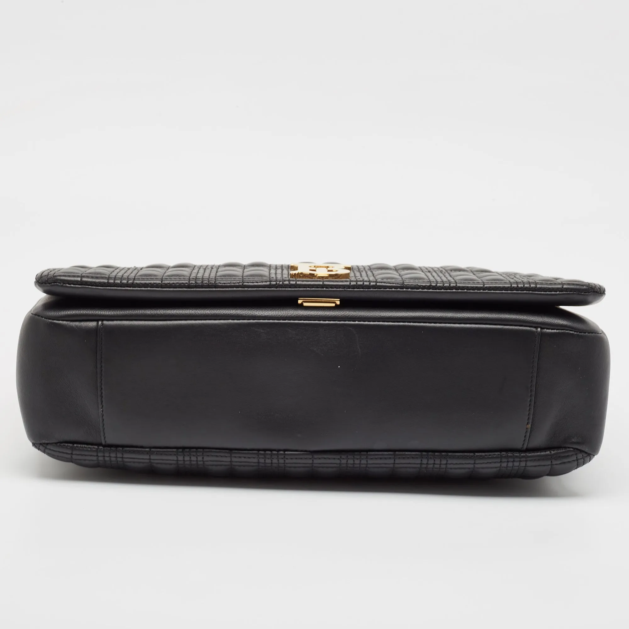 Burberry Black Quilted Leather Lola Flap Shoulder Bag