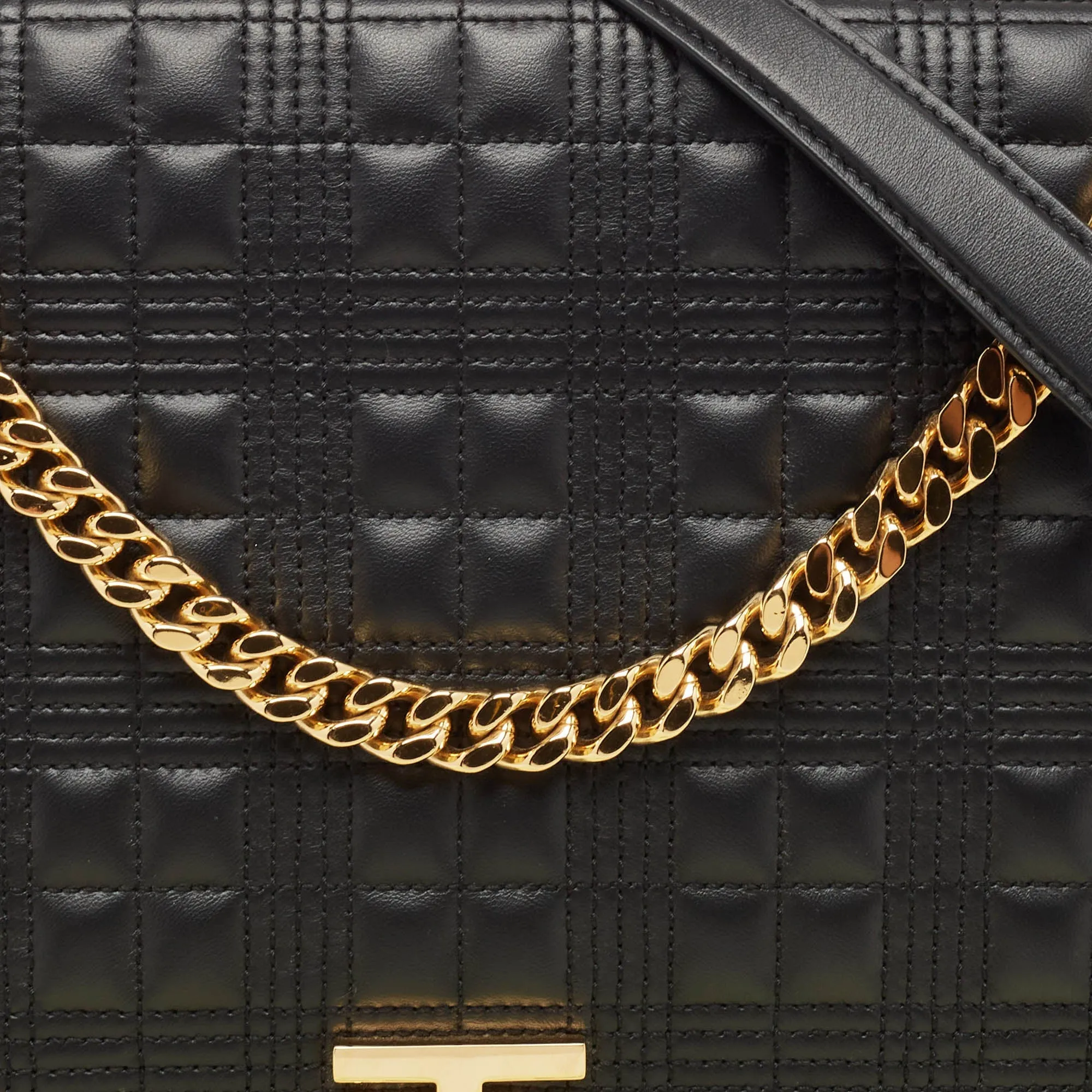 Burberry Black Quilted Leather Lola Flap Shoulder Bag