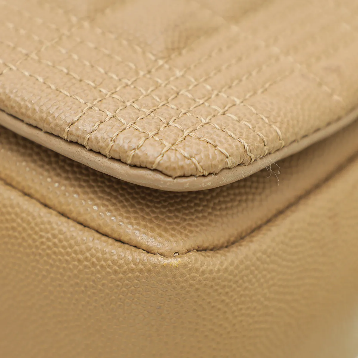 Burberry Camel Quilted Lola Chain Medium Bag