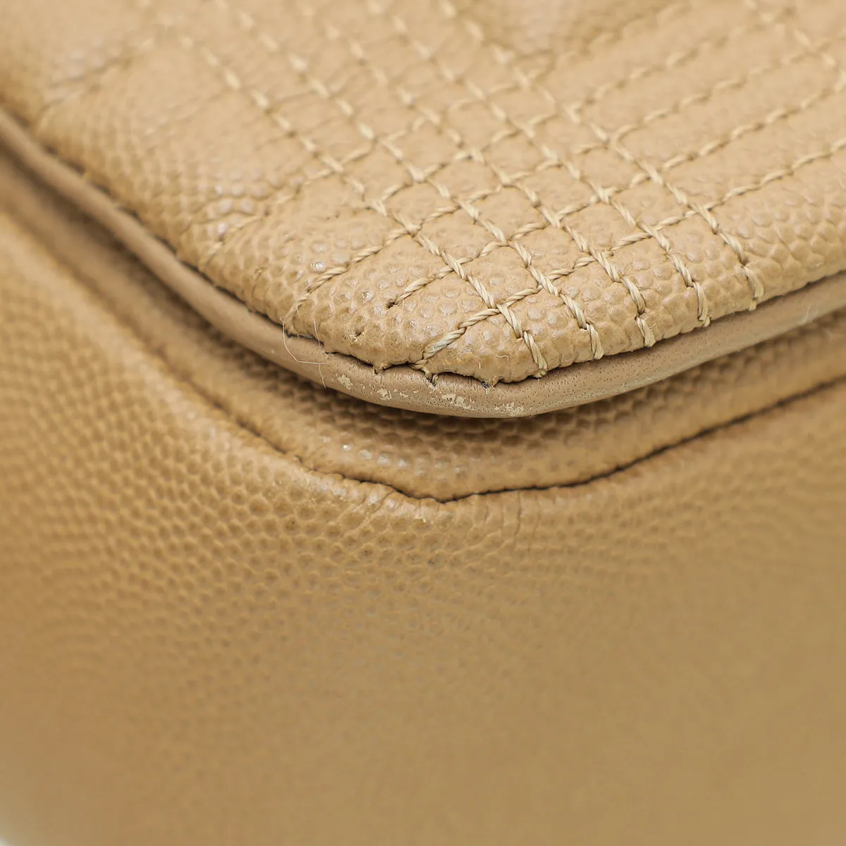 Burberry Camel Quilted Lola Chain Medium Bag