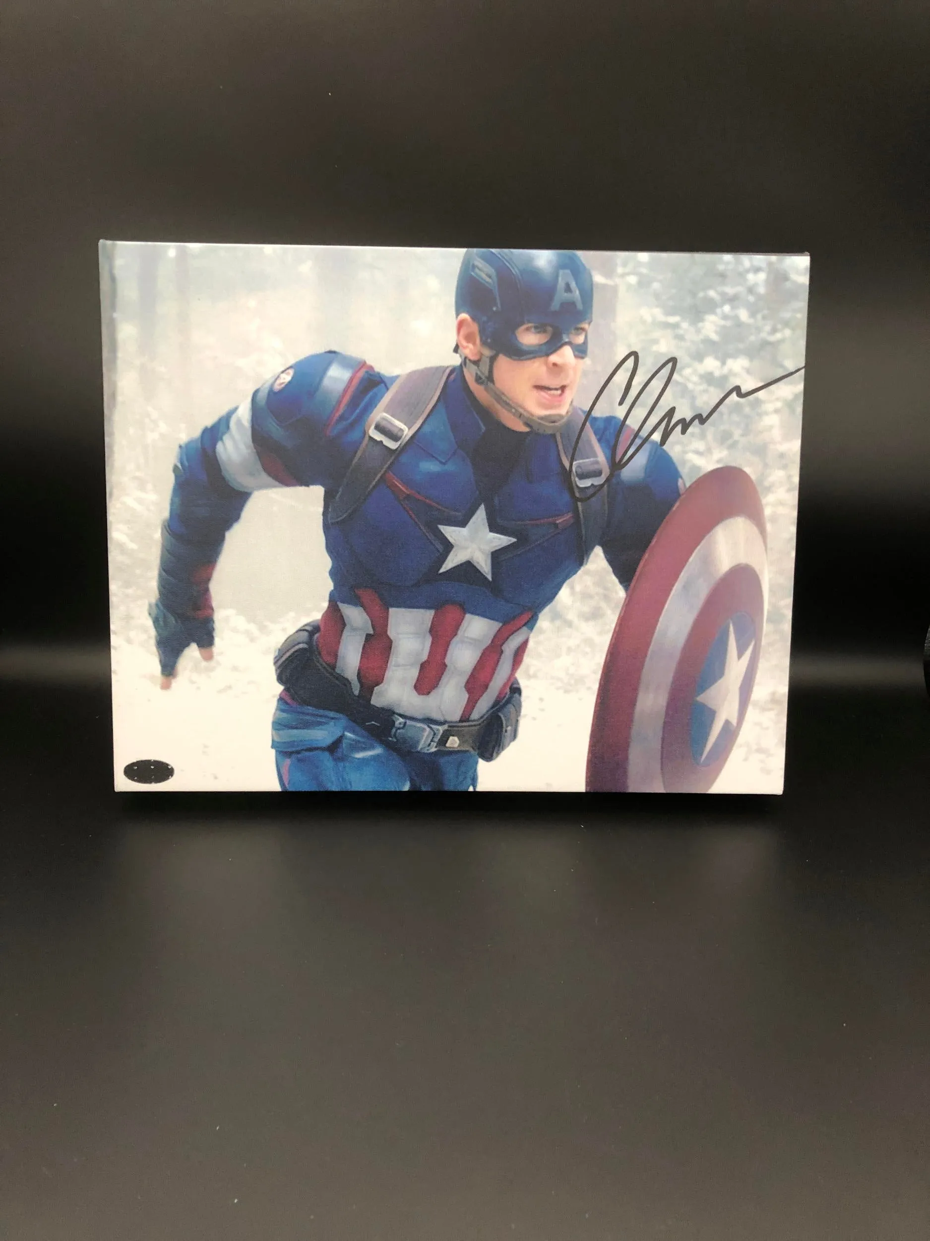 Captain America Chris Evans Facsimile Autograph 11x14 Canvas Print Wall Art