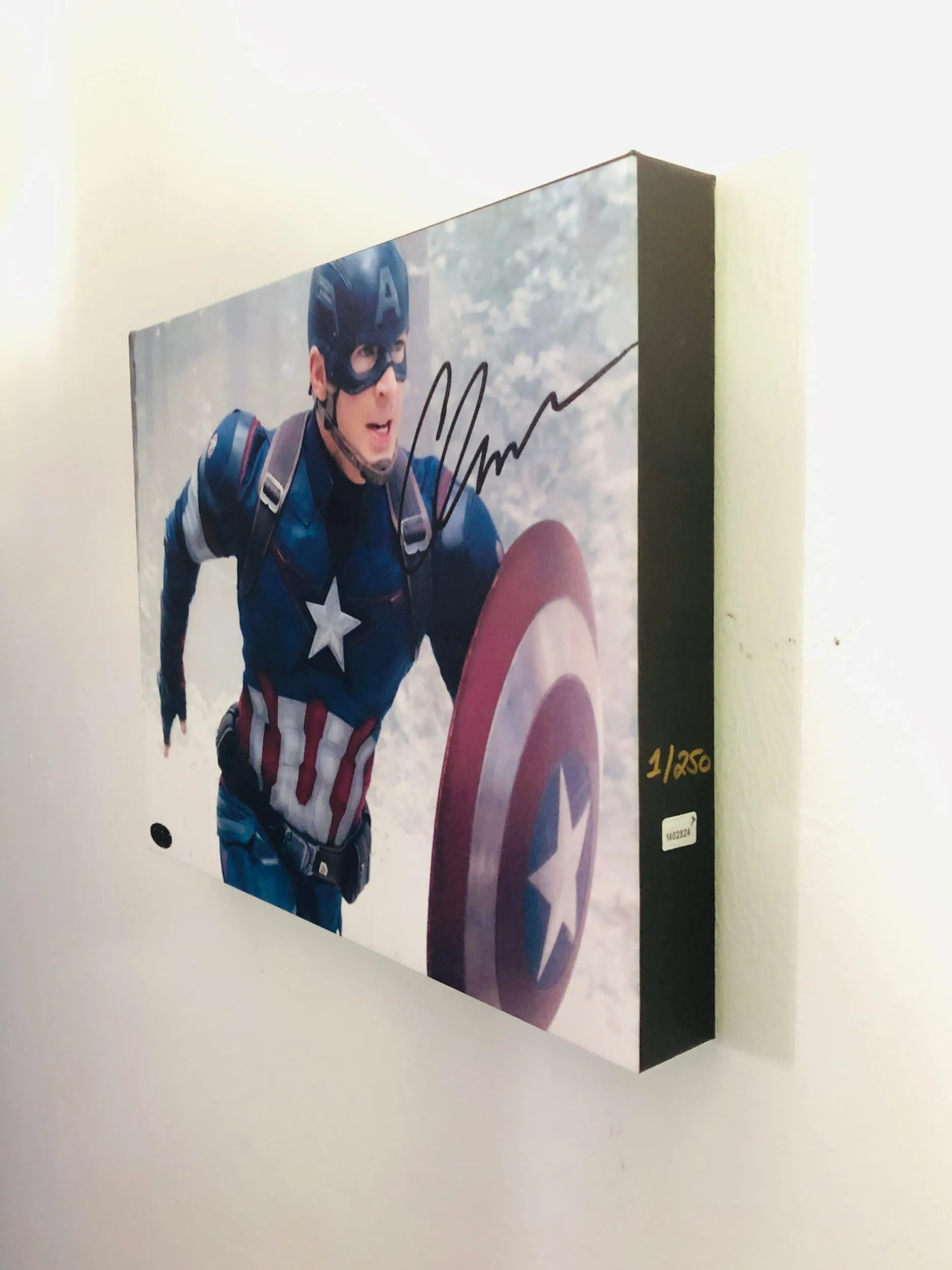Captain America Chris Evans Facsimile Autograph 11x14 Canvas Print Wall Art
