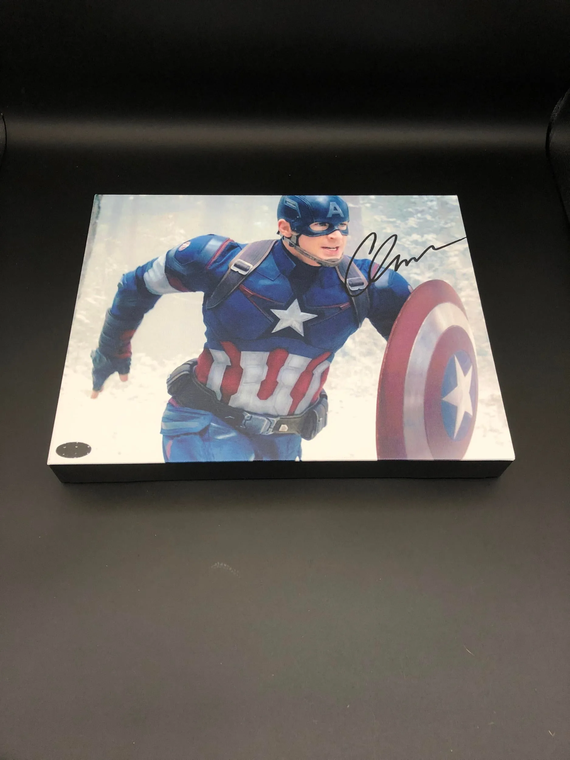 Captain America Chris Evans Facsimile Autograph 11x14 Canvas Print Wall Art