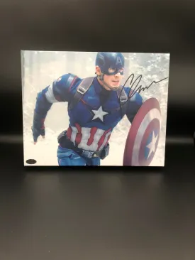 Captain America Chris Evans Facsimile Autograph 11x14 Canvas Print Wall Art