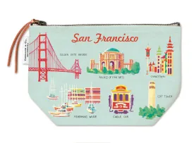 Cavallini - 100% Natural Cotton Vintage Pouch Bag - 15x22cms - San Francisco