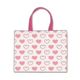 Designer Tote Bag With Zip Beach Gym Travel Bags -  Soft Pink Hearts