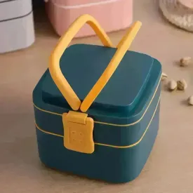 Double-layer portable Bento Thermal Insulated  lunch box with lid.