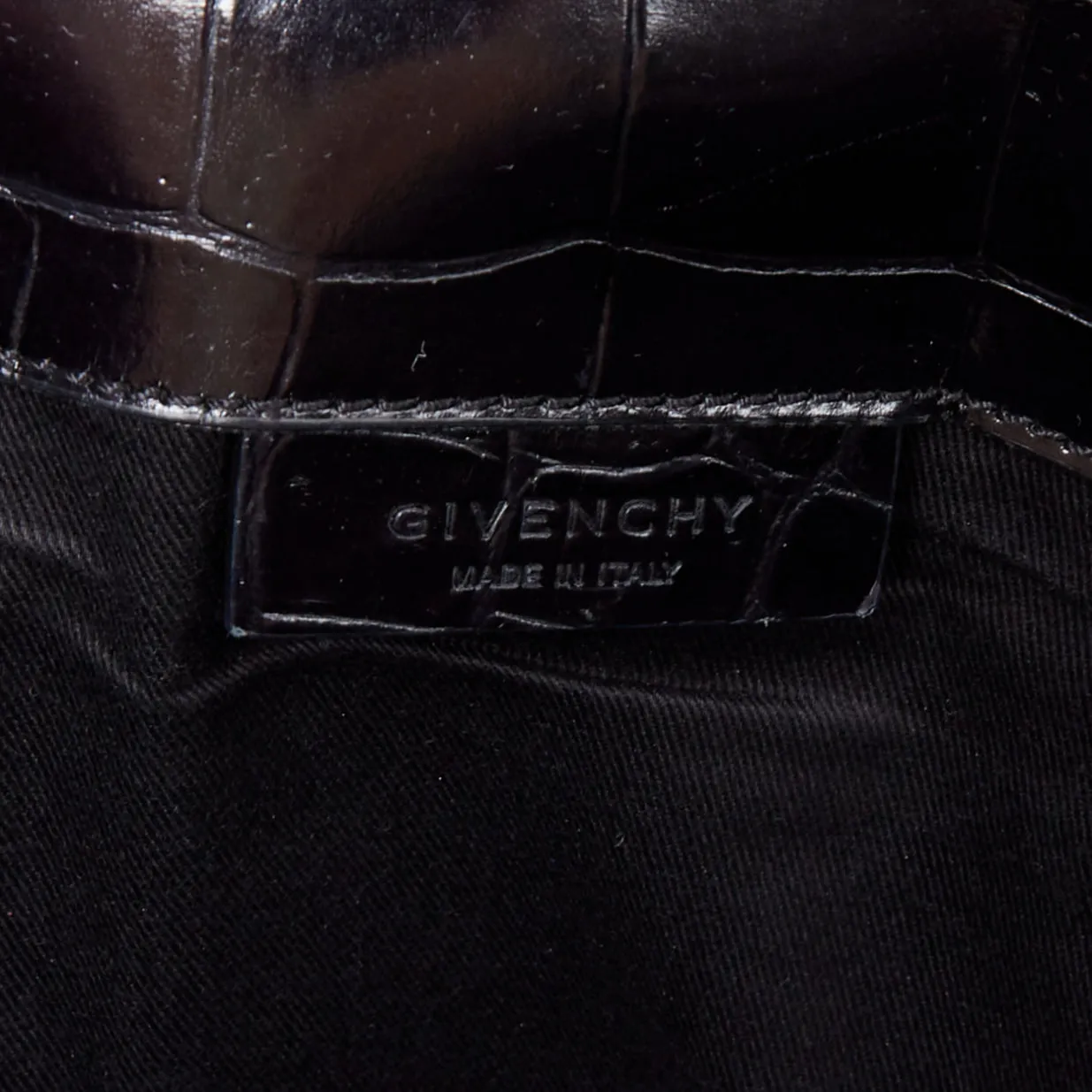 GIVENCHY Antigona black embossed leather silver logo envelope clutch