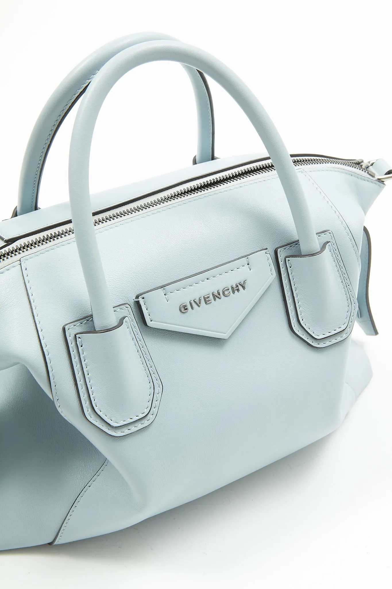 Givenchy Baby Blue Leather Soft Antigona Bag