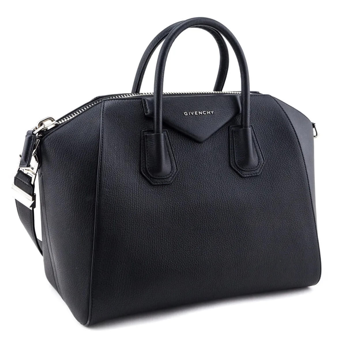 Givenchy Black Sugar Goatskin Medium Antigona Bag