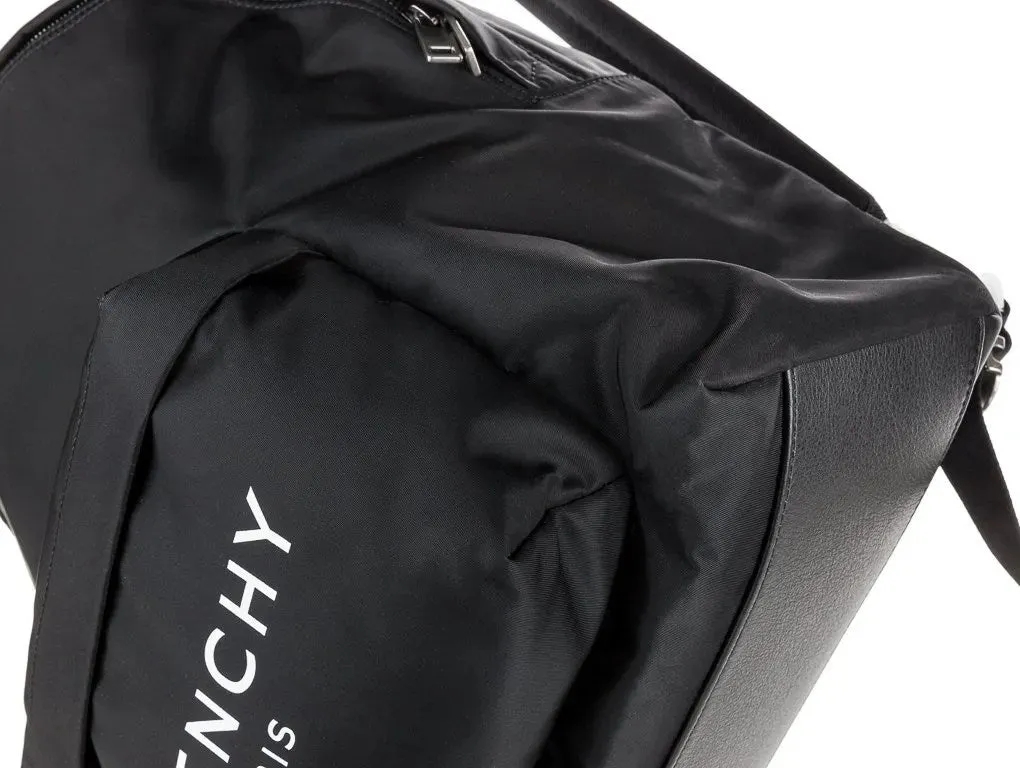 GIVENCHY Paris Black nylon Logo Backpack with Silver hardware BNWT