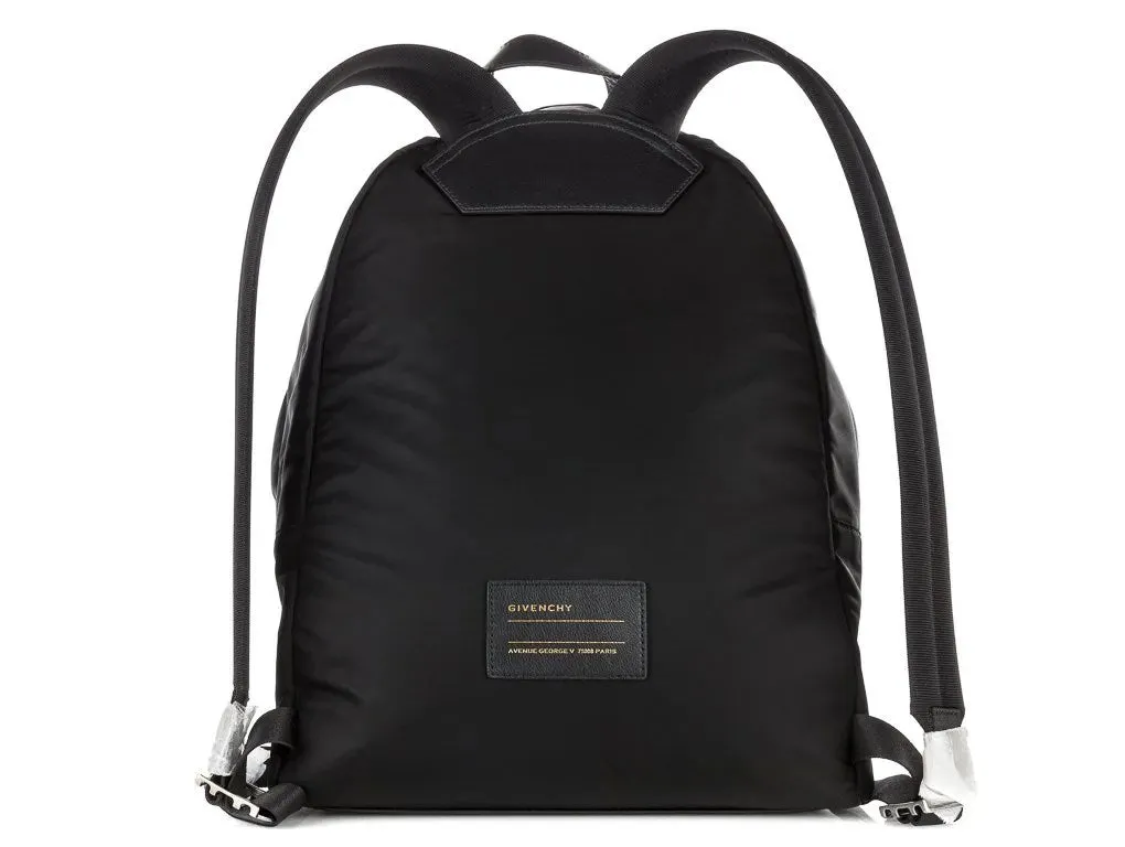 GIVENCHY Paris Black nylon Logo Backpack with Silver hardware BNWT