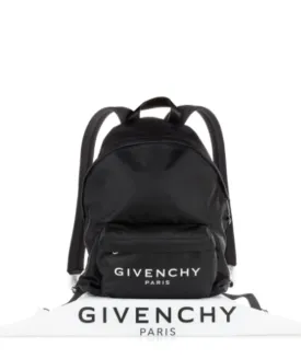 GIVENCHY Paris Black nylon Logo Backpack with Silver hardware BNWT