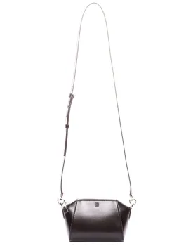 Grained Leather Black Nano Antigona Bag