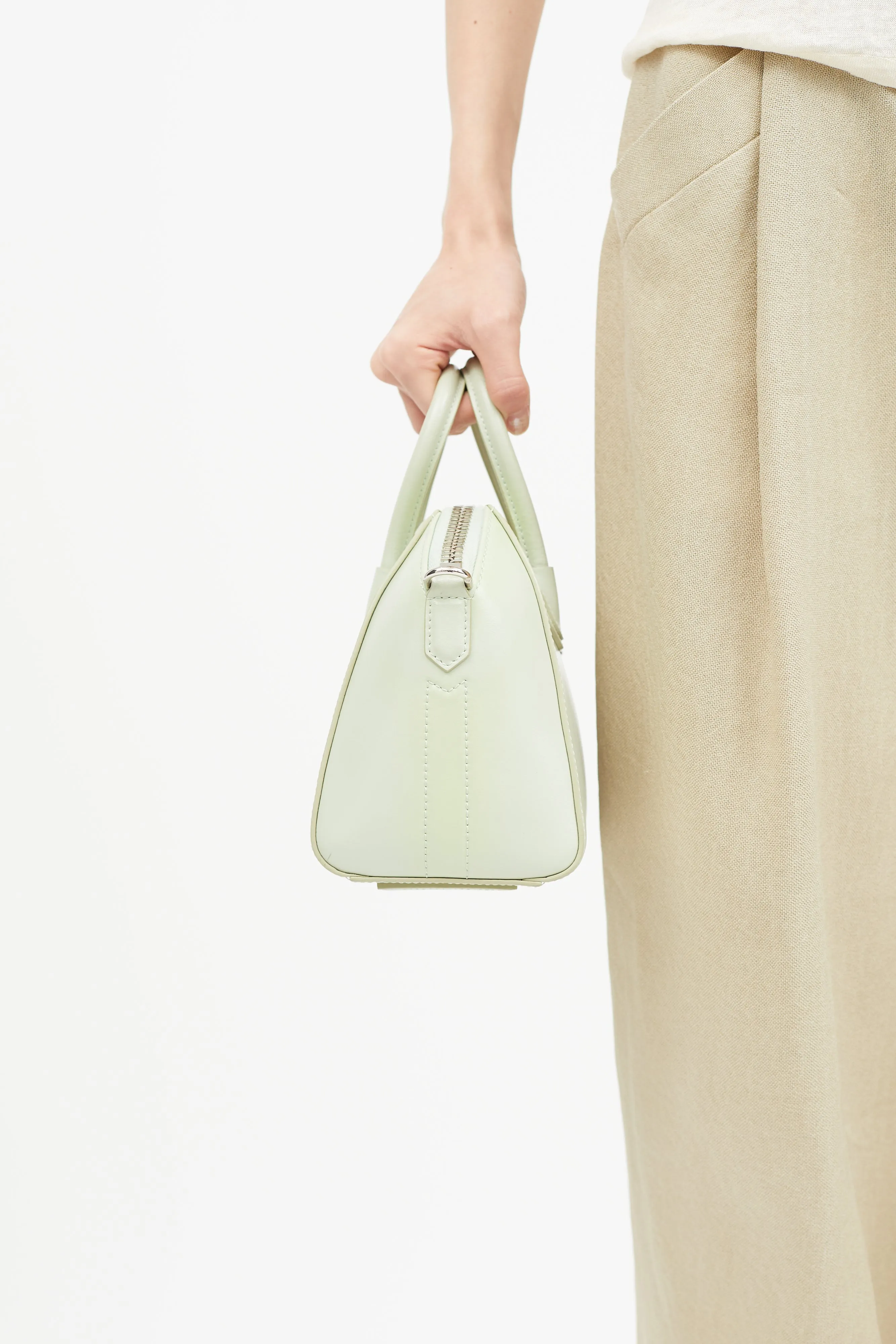 Green Antigona Leather Crossbody Bag