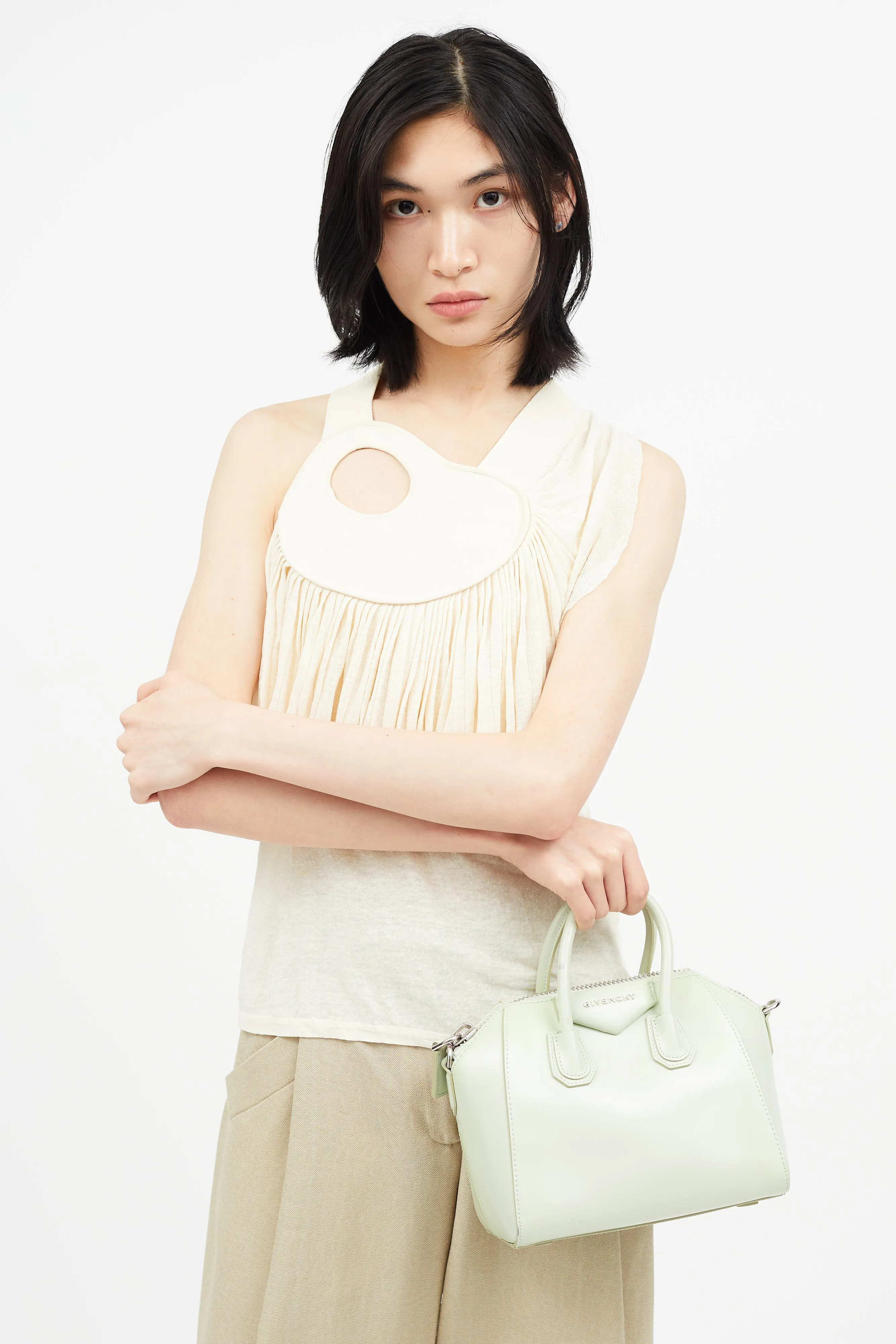 Green Antigona Leather Crossbody Bag