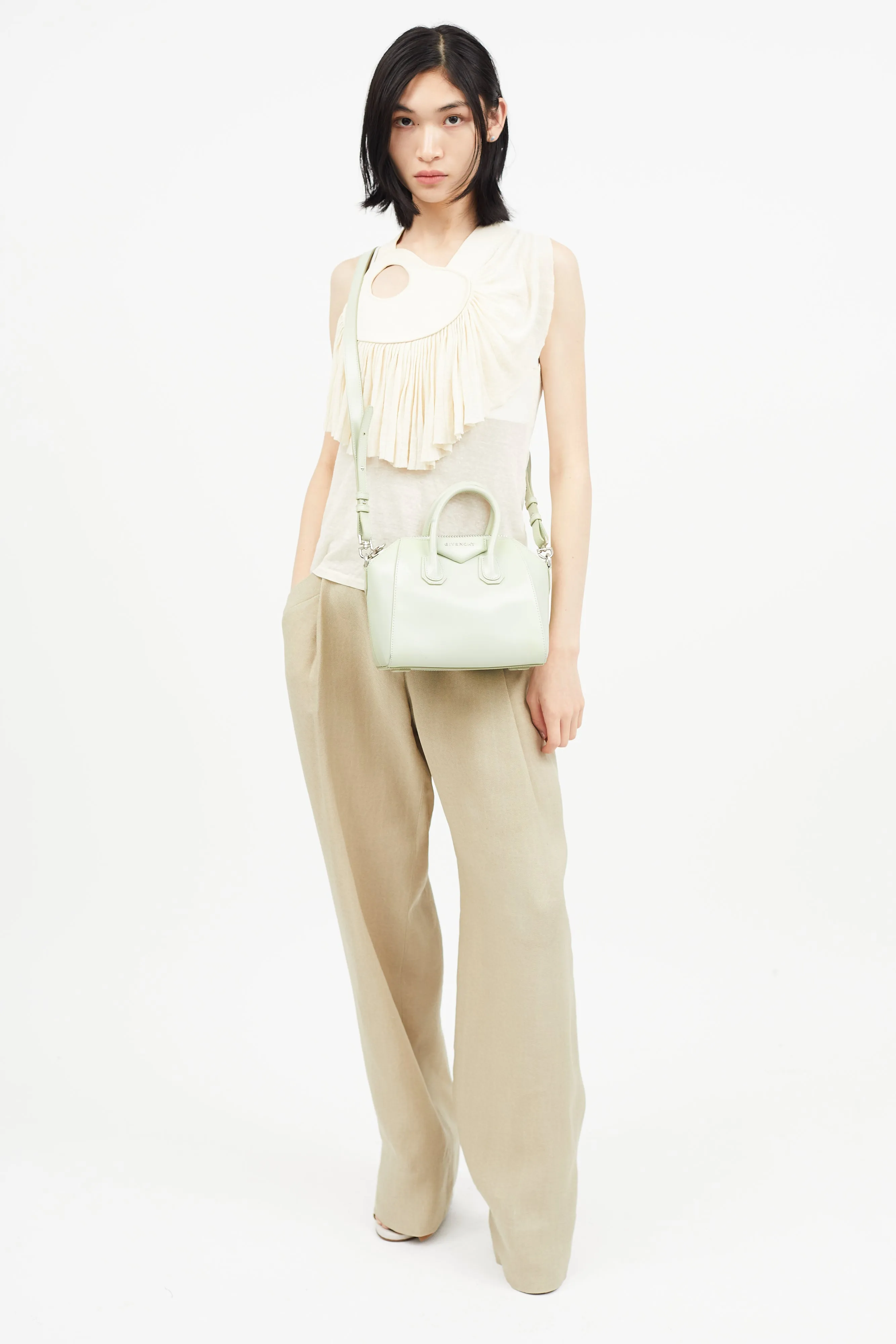 Green Antigona Leather Crossbody Bag
