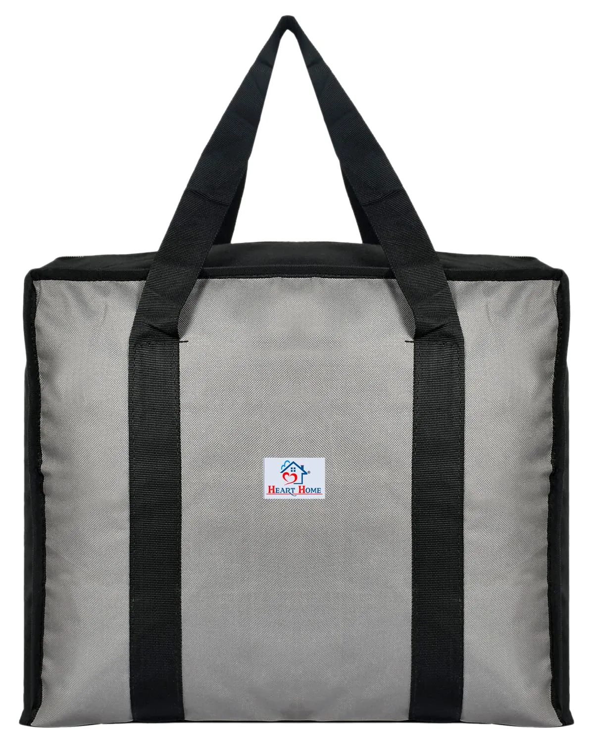 Heart Home Rexine Shopping Bags/Grocery Bag for Carry Grocery, Fruits, Vegetable with Handles (Grey) 54HH4017.