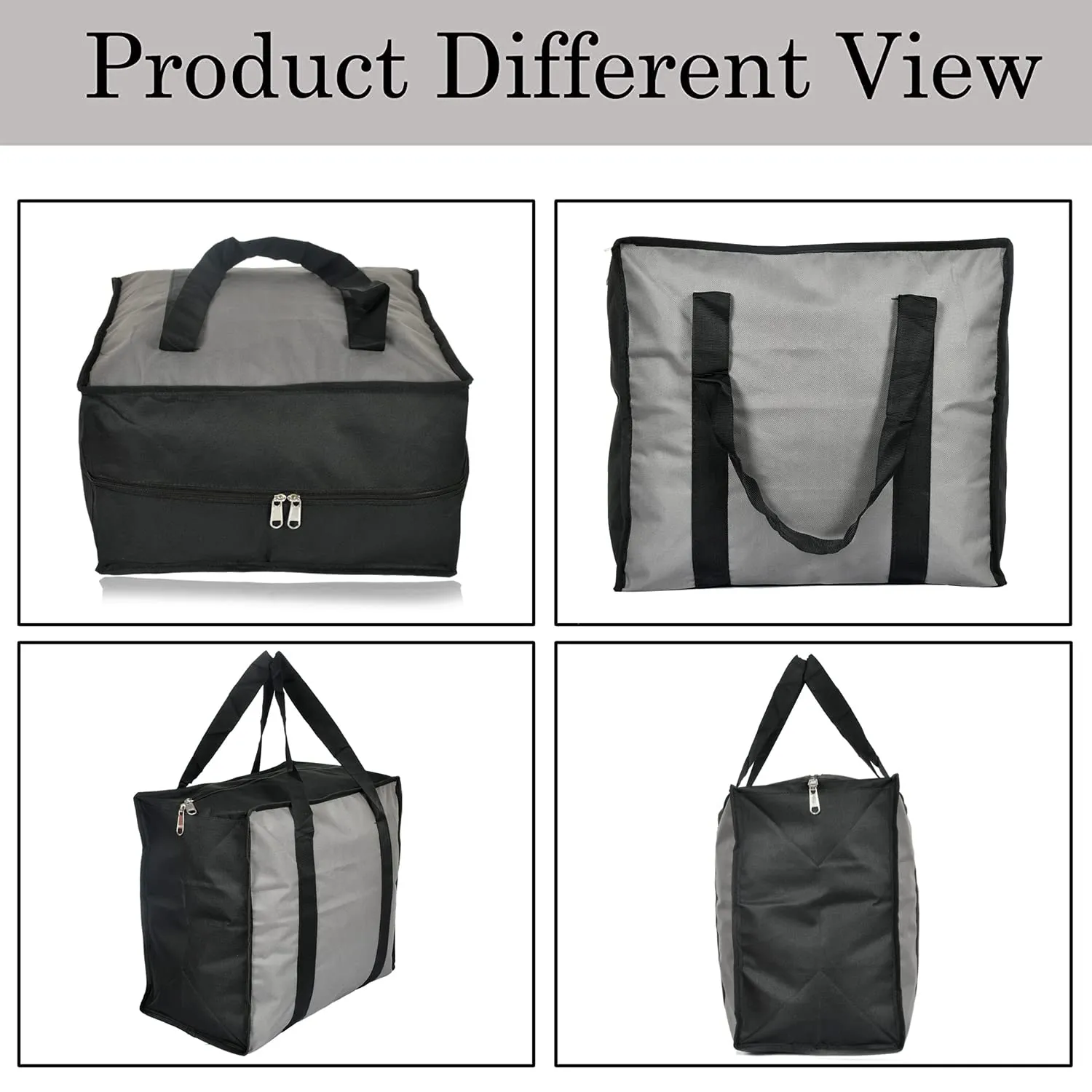 Heart Home Rexine Shopping Bags/Grocery Bag for Carry Grocery, Fruits, Vegetable with Handles (Grey) 54HH4017.