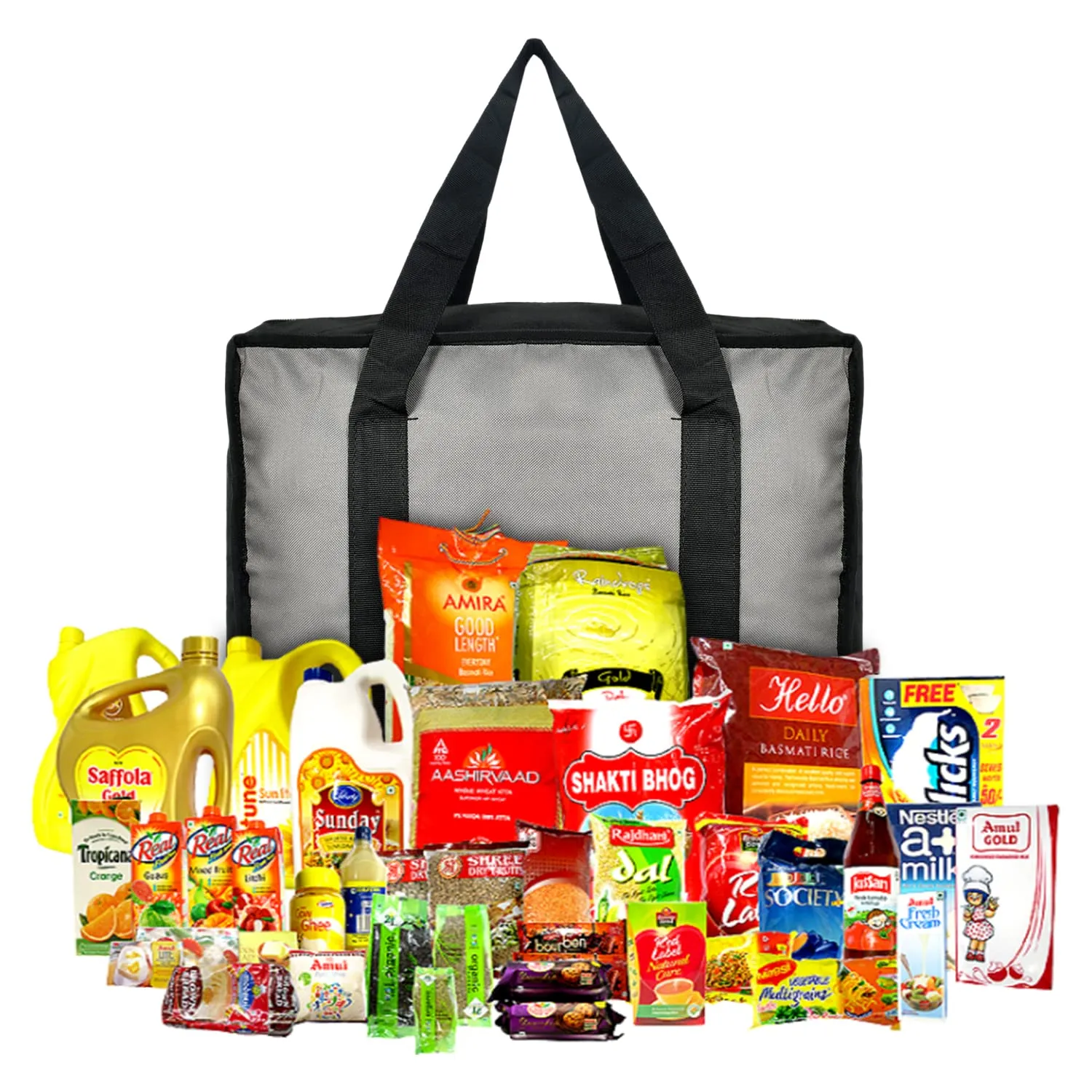 Heart Home Rexine Shopping Bags/Grocery Bag for Carry Grocery, Fruits, Vegetable with Handles (Grey) 54HH4017.