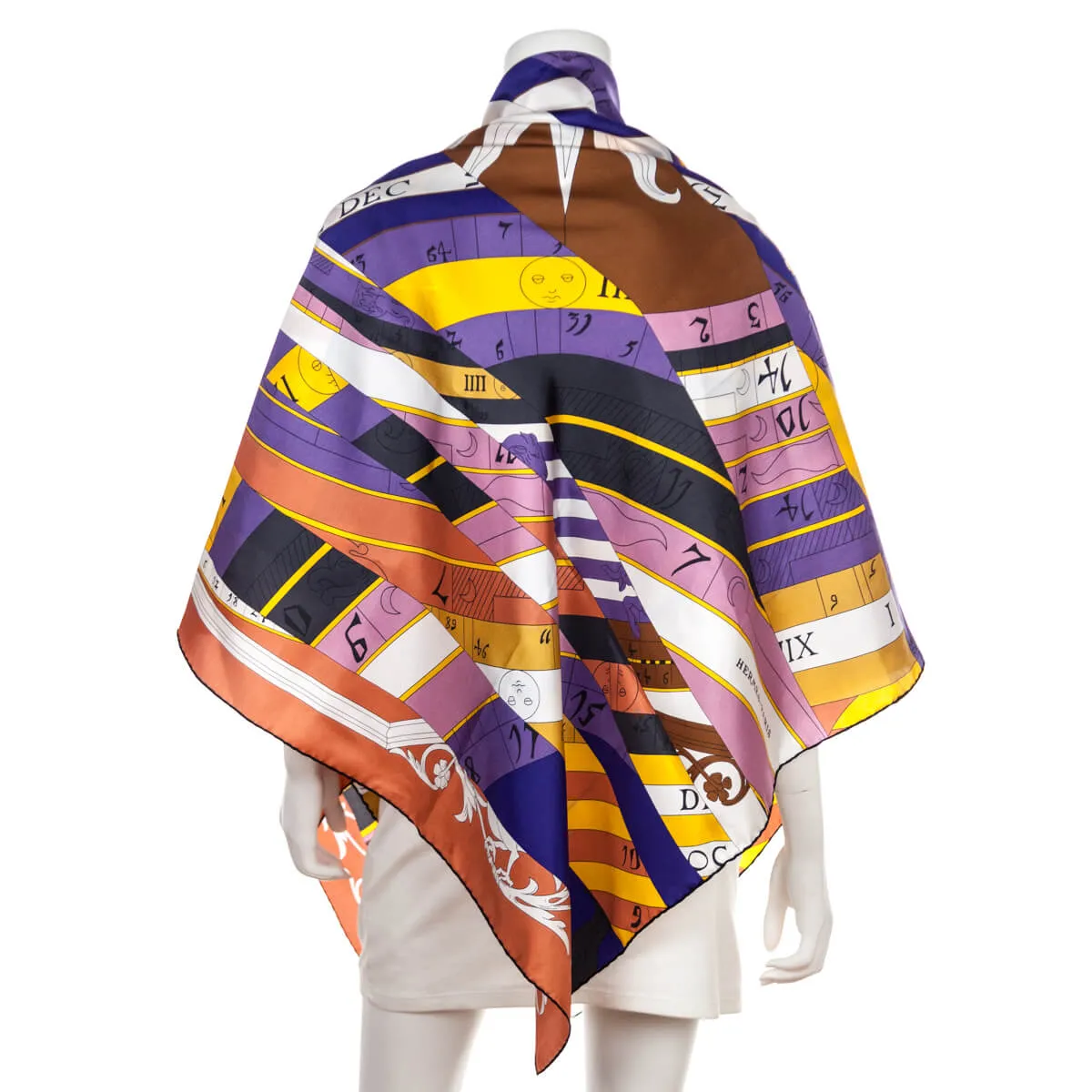 Hermes Purple & Yellow Astrologie Nouvelle Silk Carre Geant Scarf