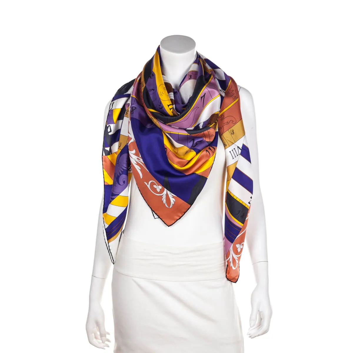 Hermes Purple & Yellow Astrologie Nouvelle Silk Carre Geant Scarf