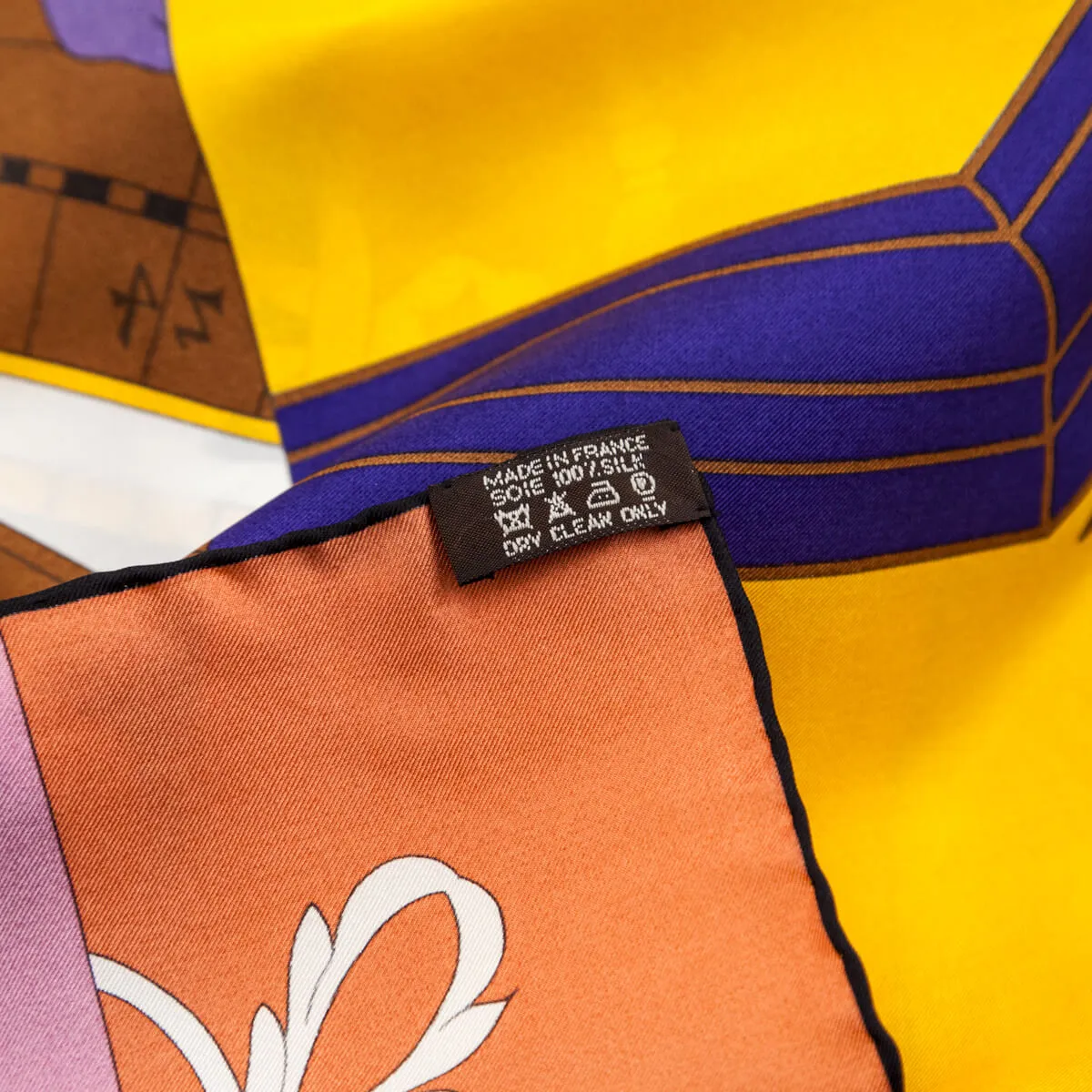 Hermes Purple & Yellow Astrologie Nouvelle Silk Carre Geant Scarf