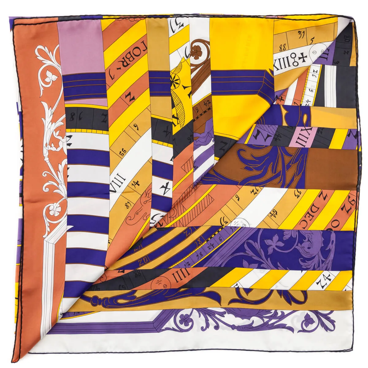 Hermes Purple & Yellow Astrologie Nouvelle Silk Carre Geant Scarf