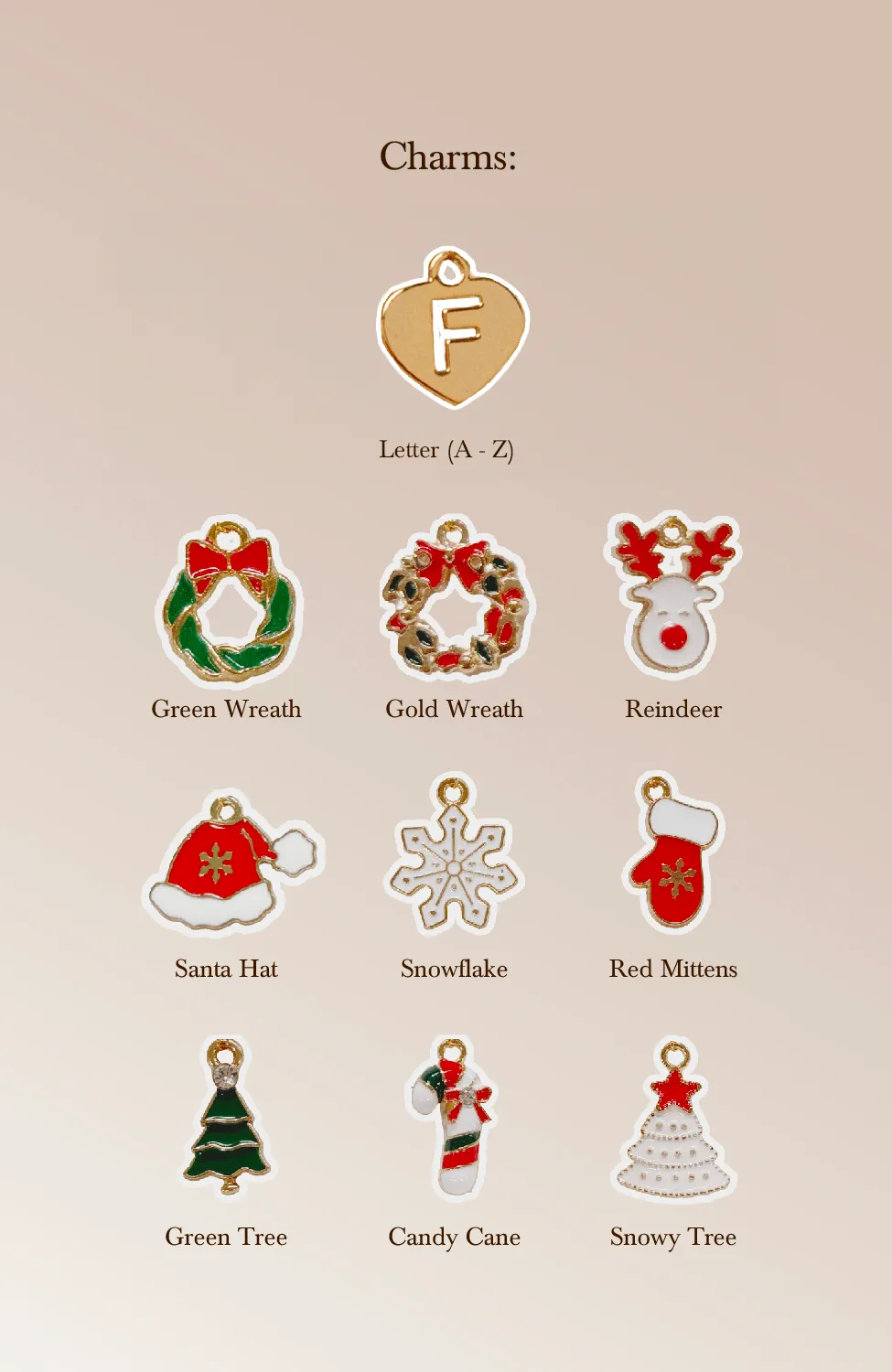 Holiday gift tote with 3 charms (free over $3000)