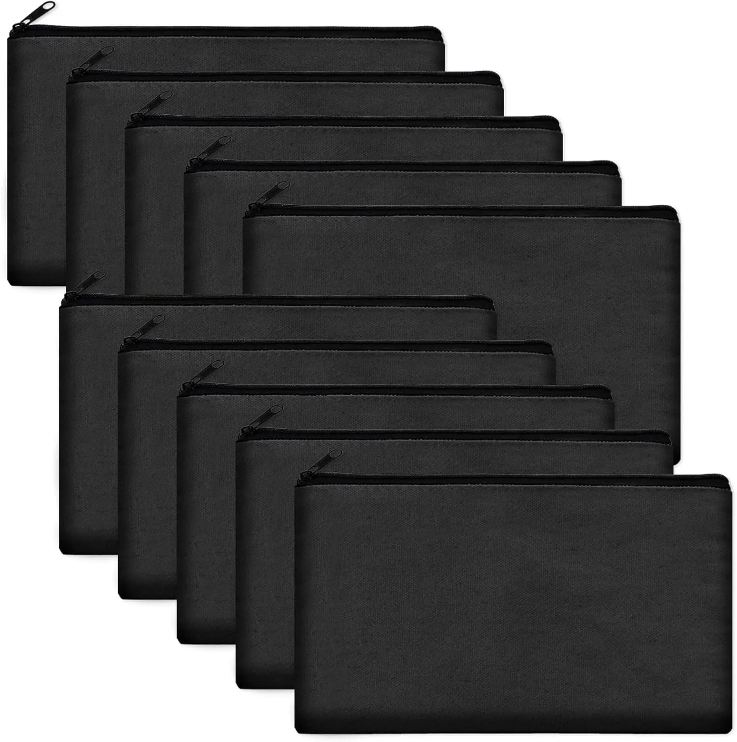 Legigo Blank DIY Craft Canvas Pencil Case - Makeup Pouch, Multi-Purpose Travel Toiletry Zipper Bag, Bulk Cosmetic Bags 8.3 5 Inch