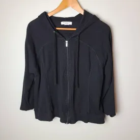 Liz Claiborne Black Zip Up Hooded Jacket