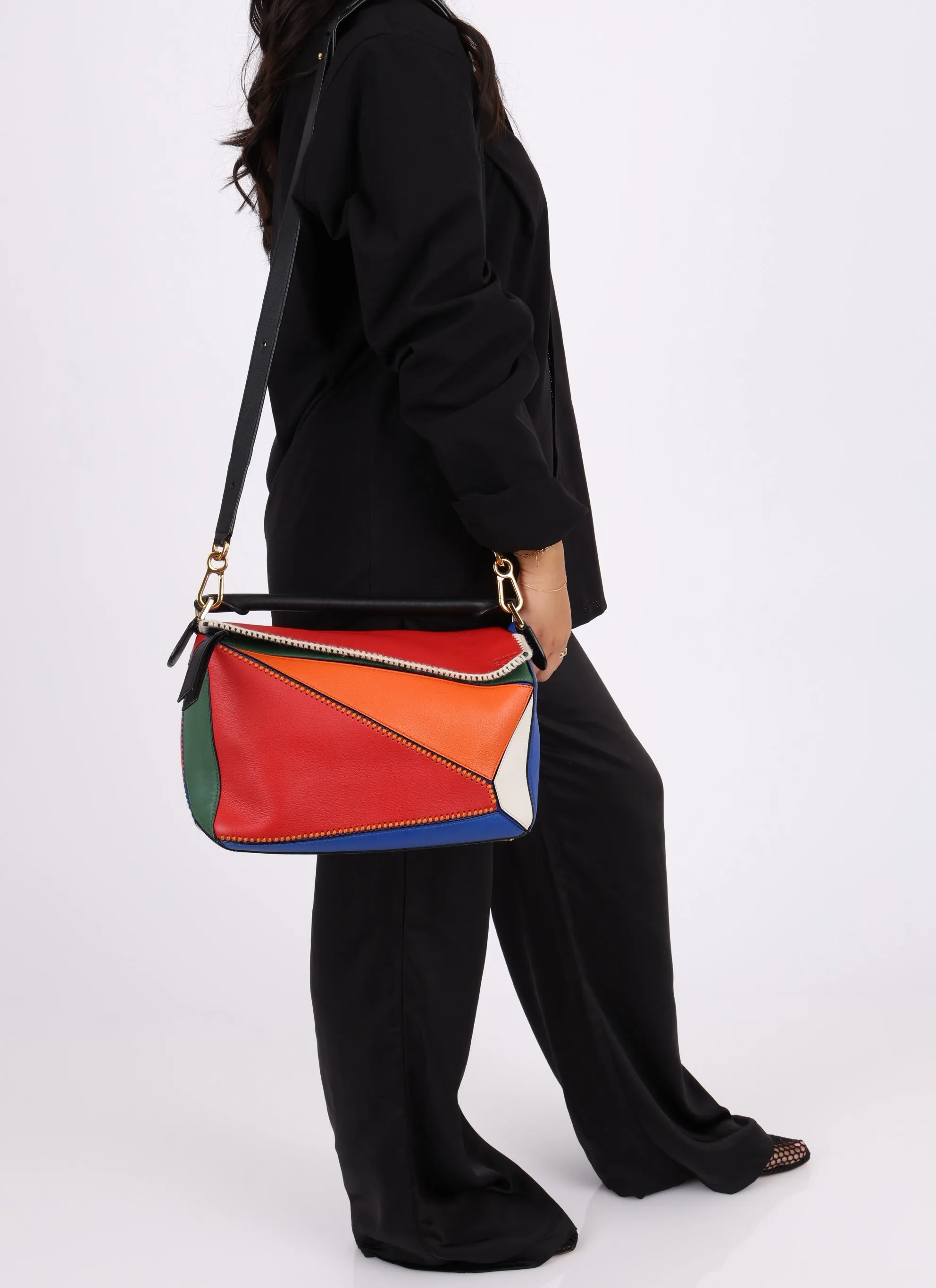 Loewe Calfskin Multicolor Embroidered Puzzle