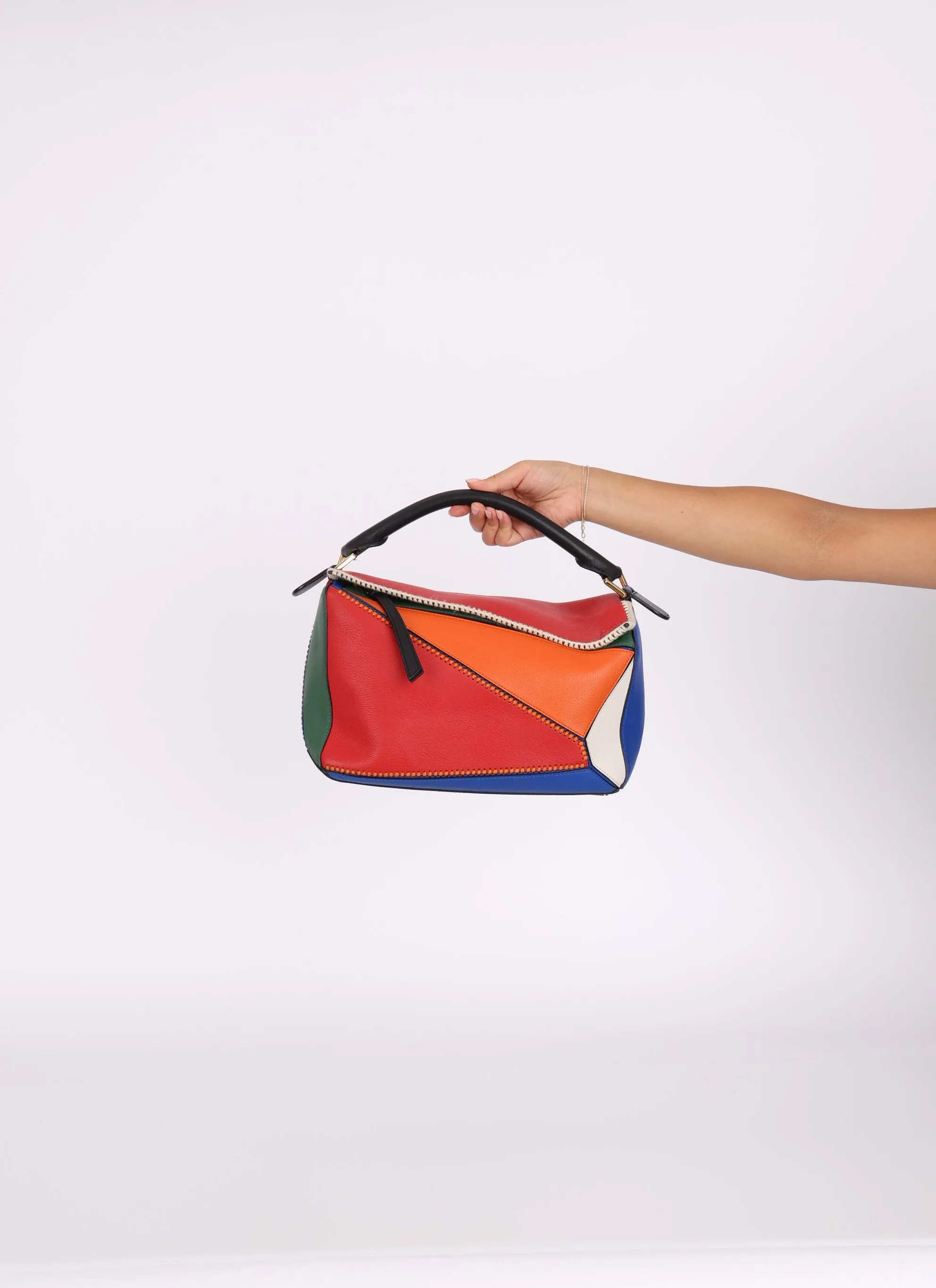 Loewe Calfskin Multicolor Embroidered Puzzle