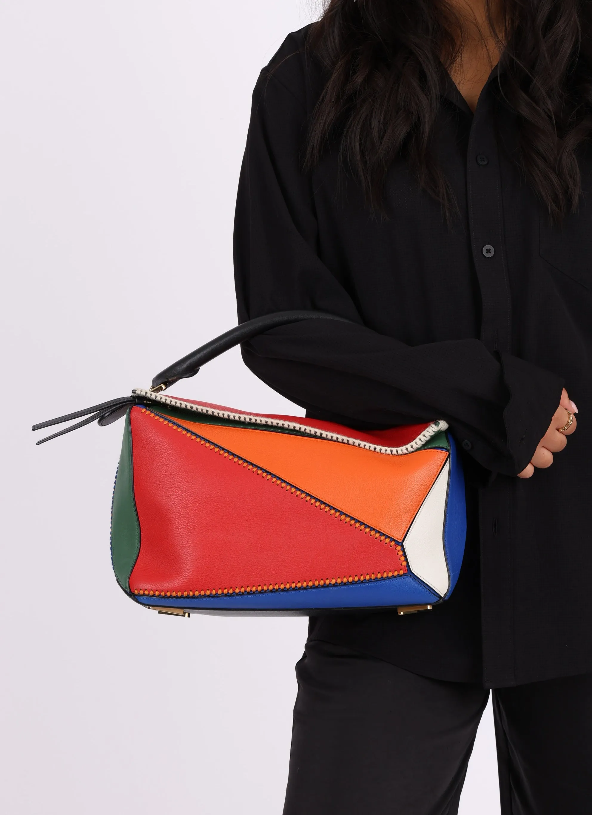 Loewe Calfskin Multicolor Embroidered Puzzle
