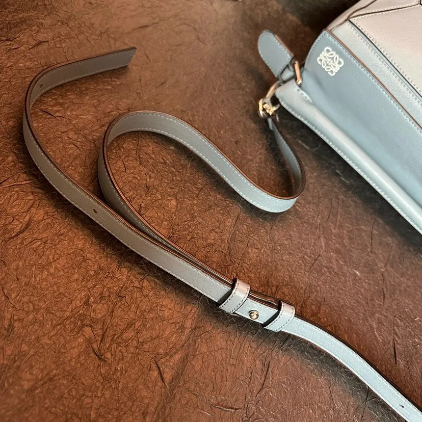 Loewe Geometric Puzzle Small Blue Leather Bag 25cm