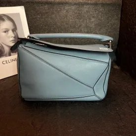 Loewe Geometric Puzzle Small Blue Leather Bag 25cm