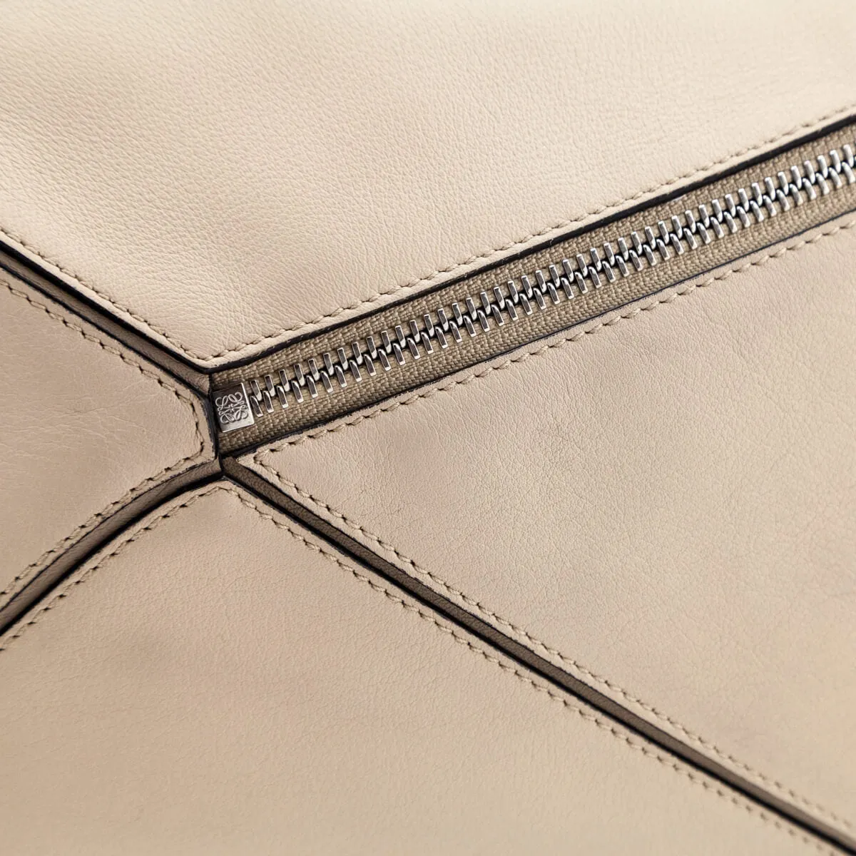 Loewe Light Beige Calfskin Medium Puzzle Bag