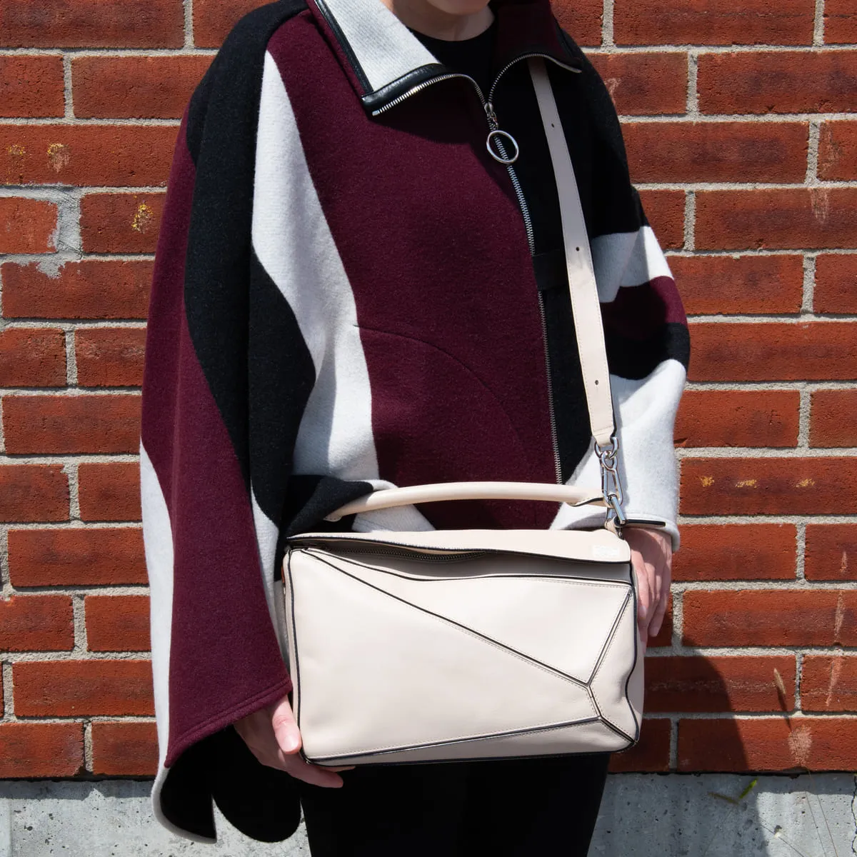 Loewe Light Beige Calfskin Medium Puzzle Bag