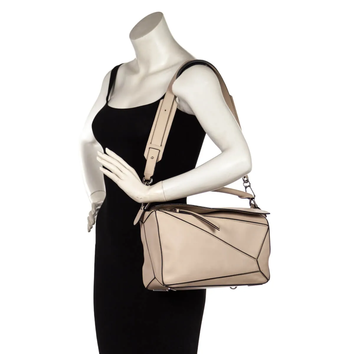Loewe Light Beige Calfskin Medium Puzzle Bag